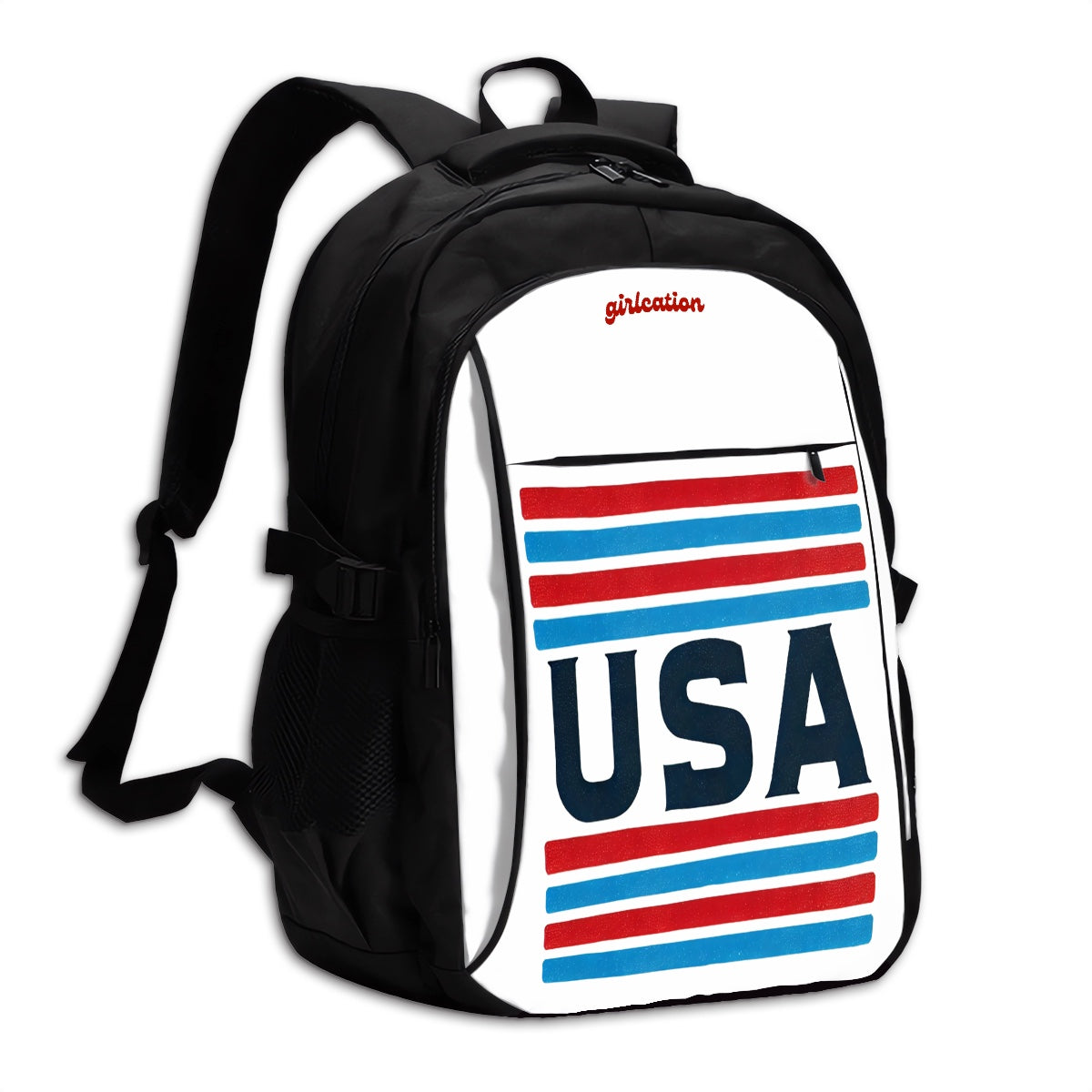 USA Large Capacity Oxford Travel 13”- 16” Laptop Adjustable shoulder strap Unisex Team Spirit Patriotic Backpack with USB