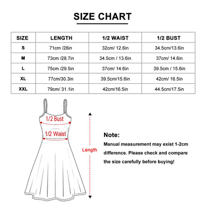 Fit and flare white cartoon lemon pattern dress - flattering, travel, stretchy, waist cinching dress for women - adjustable straps