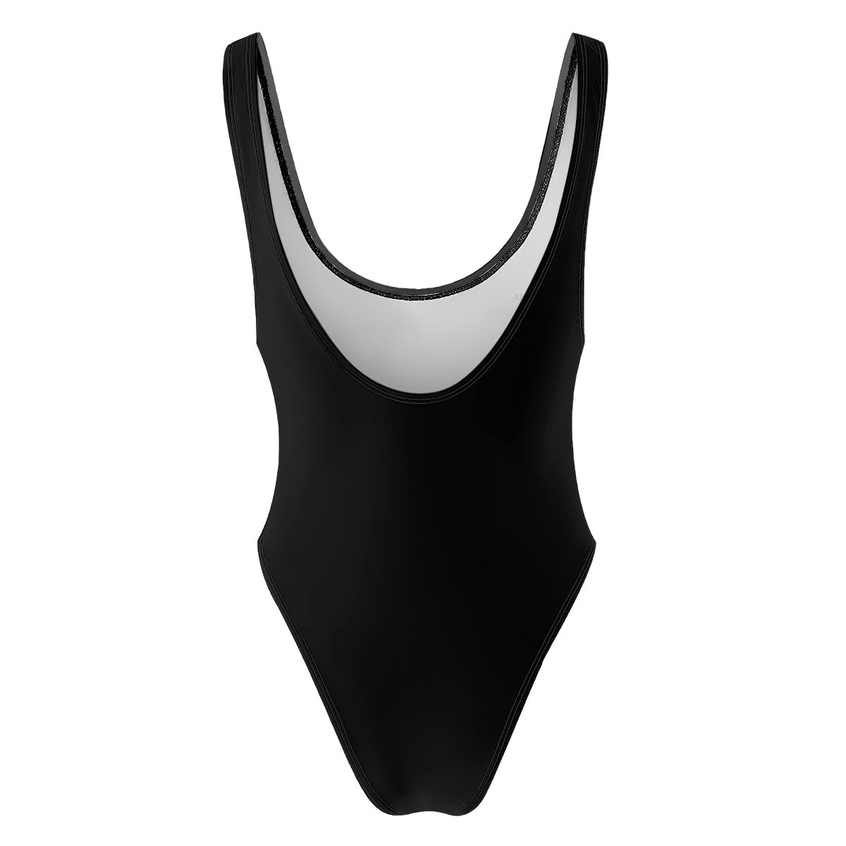 All Black one piece swimsuit for Women - high waist low back  - Beach Resort Wear Slimming, flattering, classy design